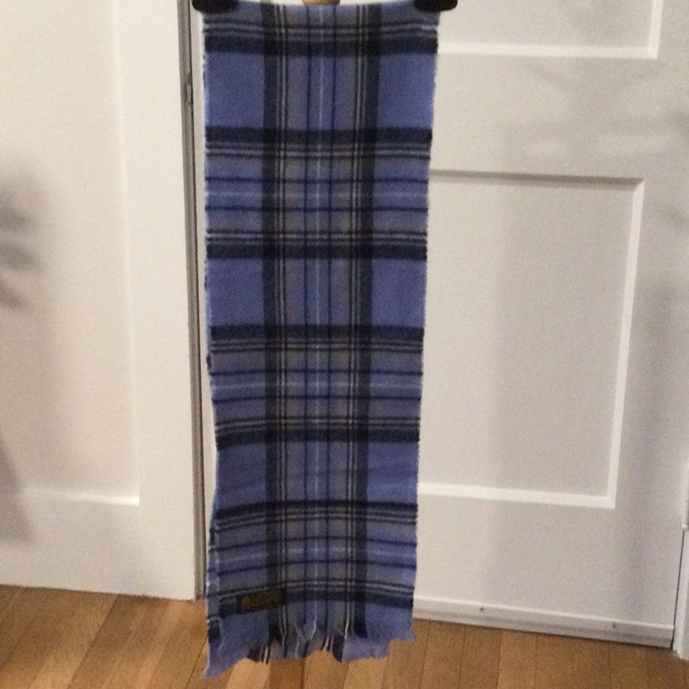 Blue and Black Plaid Scarf